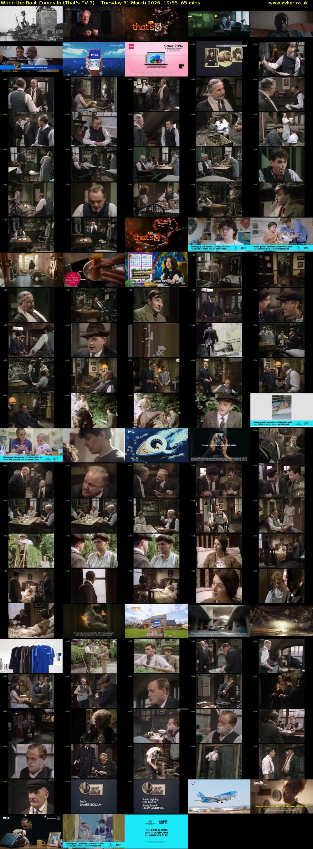 When the Boat Comes In (That's TV 3) Tuesday 31 March 2026 19:55 - 21:00