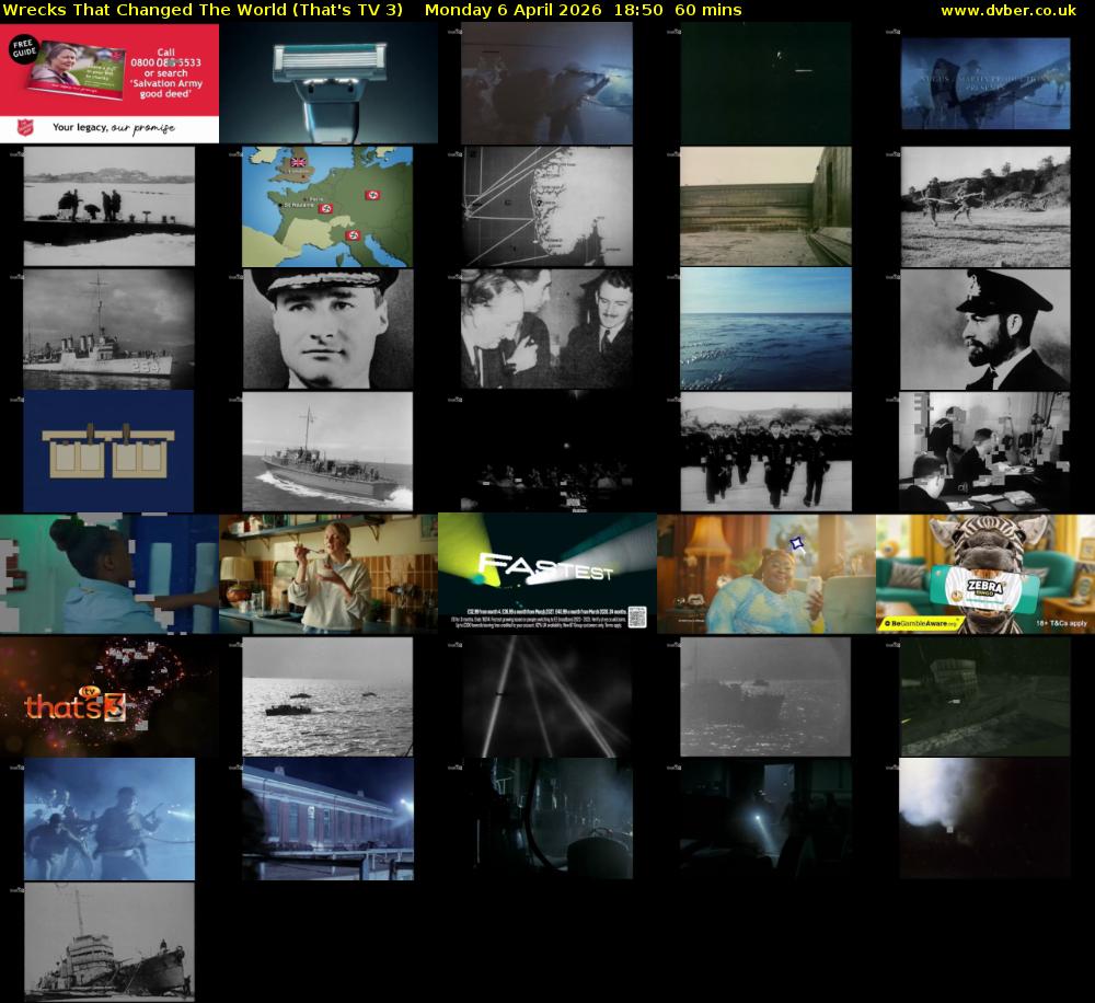 Wrecks That Changed The World (That's TV 3) Monday 6 April 2026 18:50 - 19:50