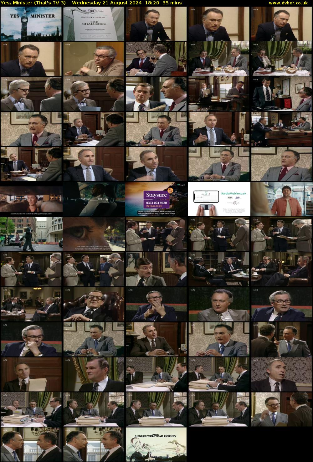 Yes, Minister (That's TV 3) Wednesday 21 August 2024 18:20 - 18:55