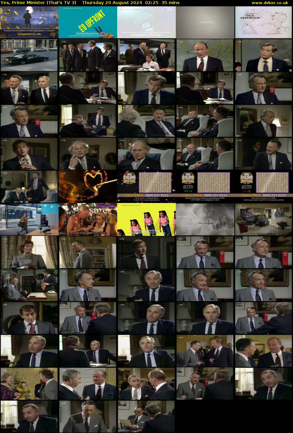 Yes, Prime Minister (That's TV 3) Thursday 29 August 2024 02:25 - 03:00
