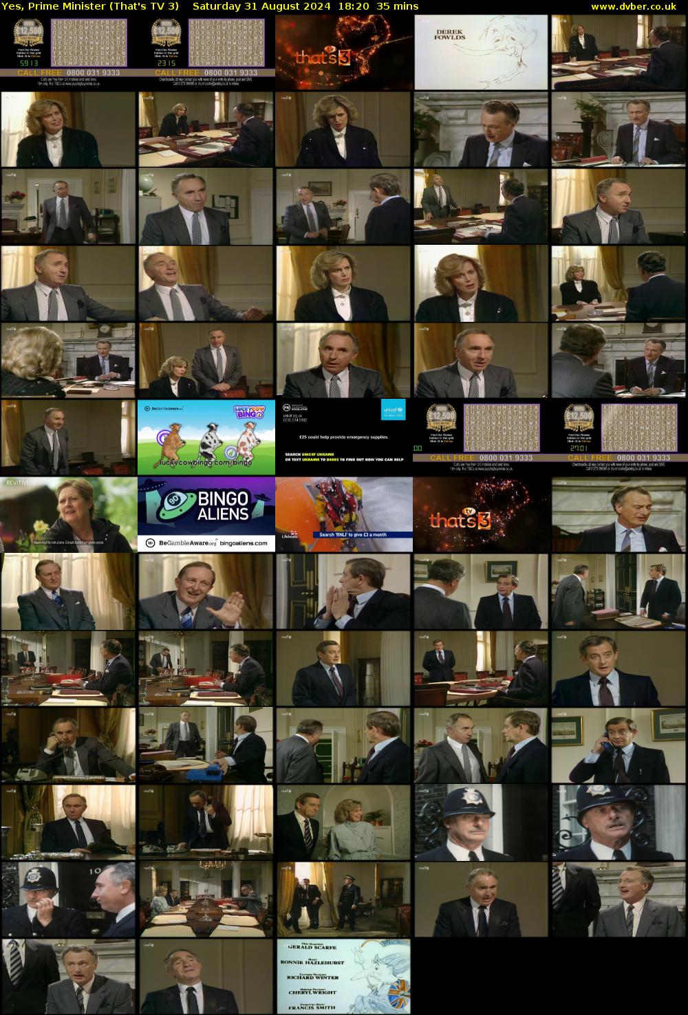 Yes, Prime Minister (That's TV 3) Saturday 31 August 2024 18:20 - 18:55