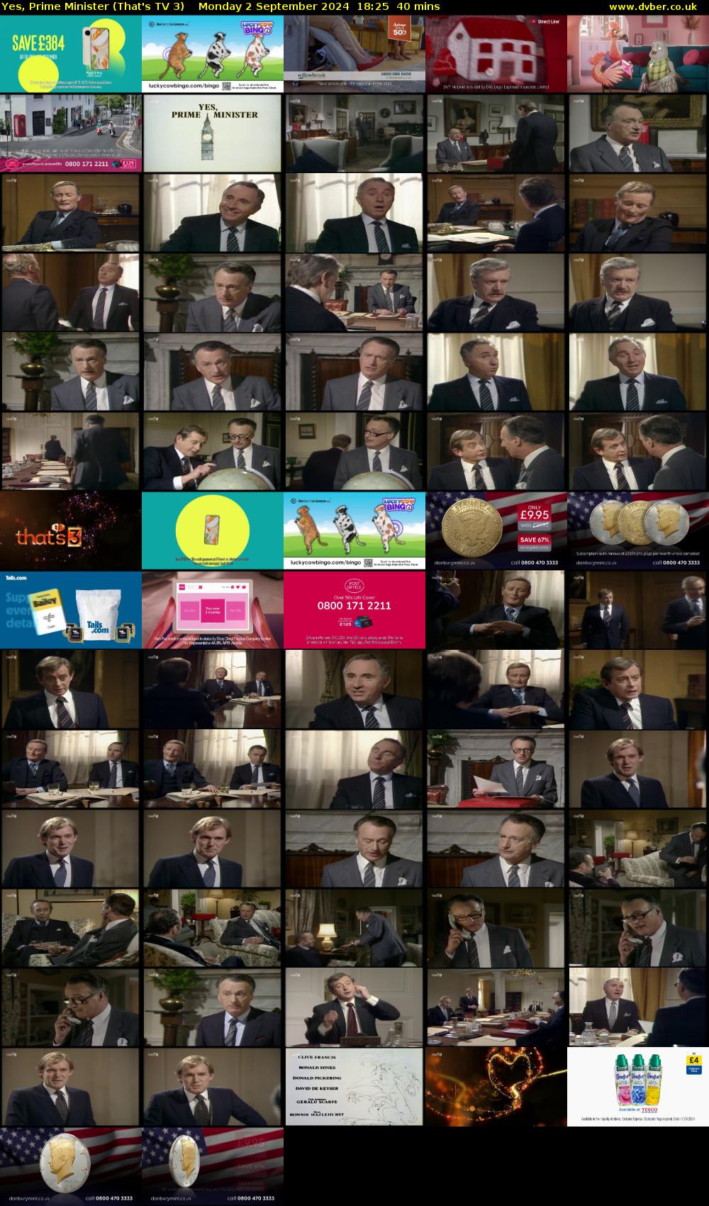 Yes, Prime Minister (That's TV 3) Monday 2 September 2024 18:25 - 19:05