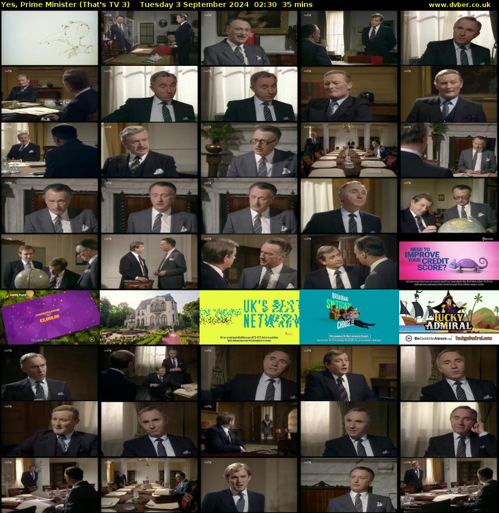 Yes, Prime Minister (That's TV 3) Tuesday 3 September 2024 02:30 - 03:05