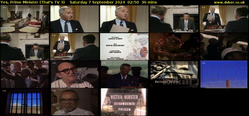 Yes, Prime Minister (That's TV 3) Saturday 7 September 2024 02:50 - 03:20