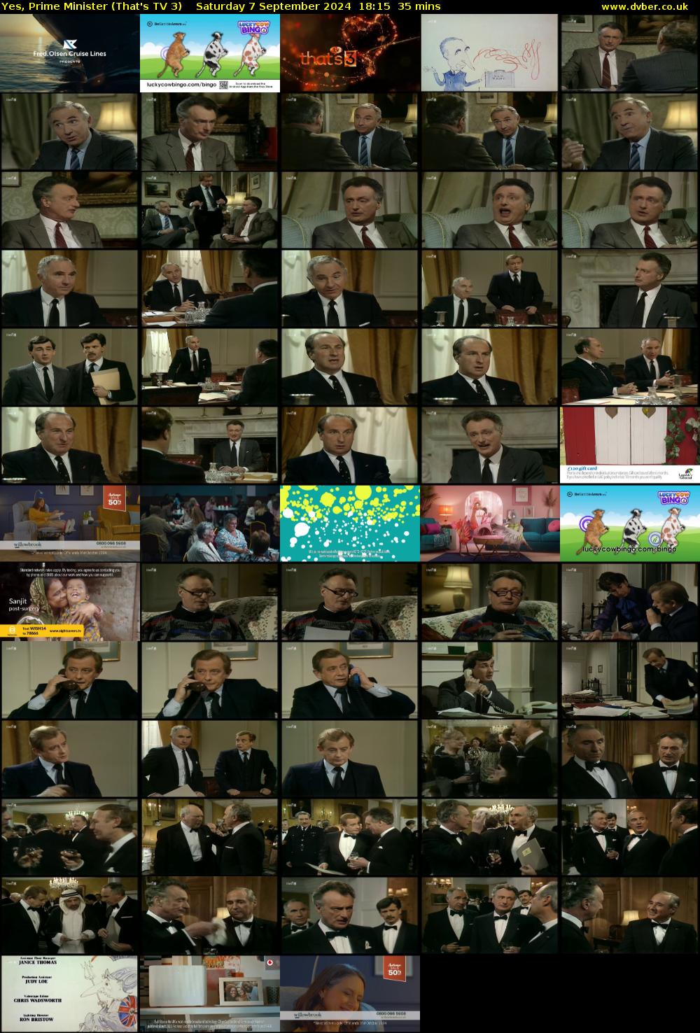 Yes, Prime Minister (That's TV 3) Saturday 7 September 2024 18:15 - 18:50