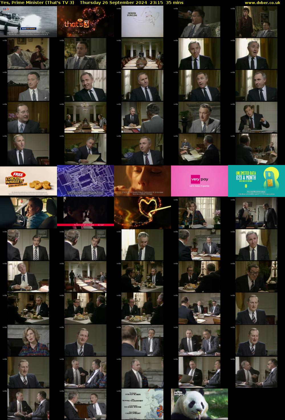 Yes, Prime Minister (That's TV 3) Thursday 26 September 2024 23:15 - 23:50
