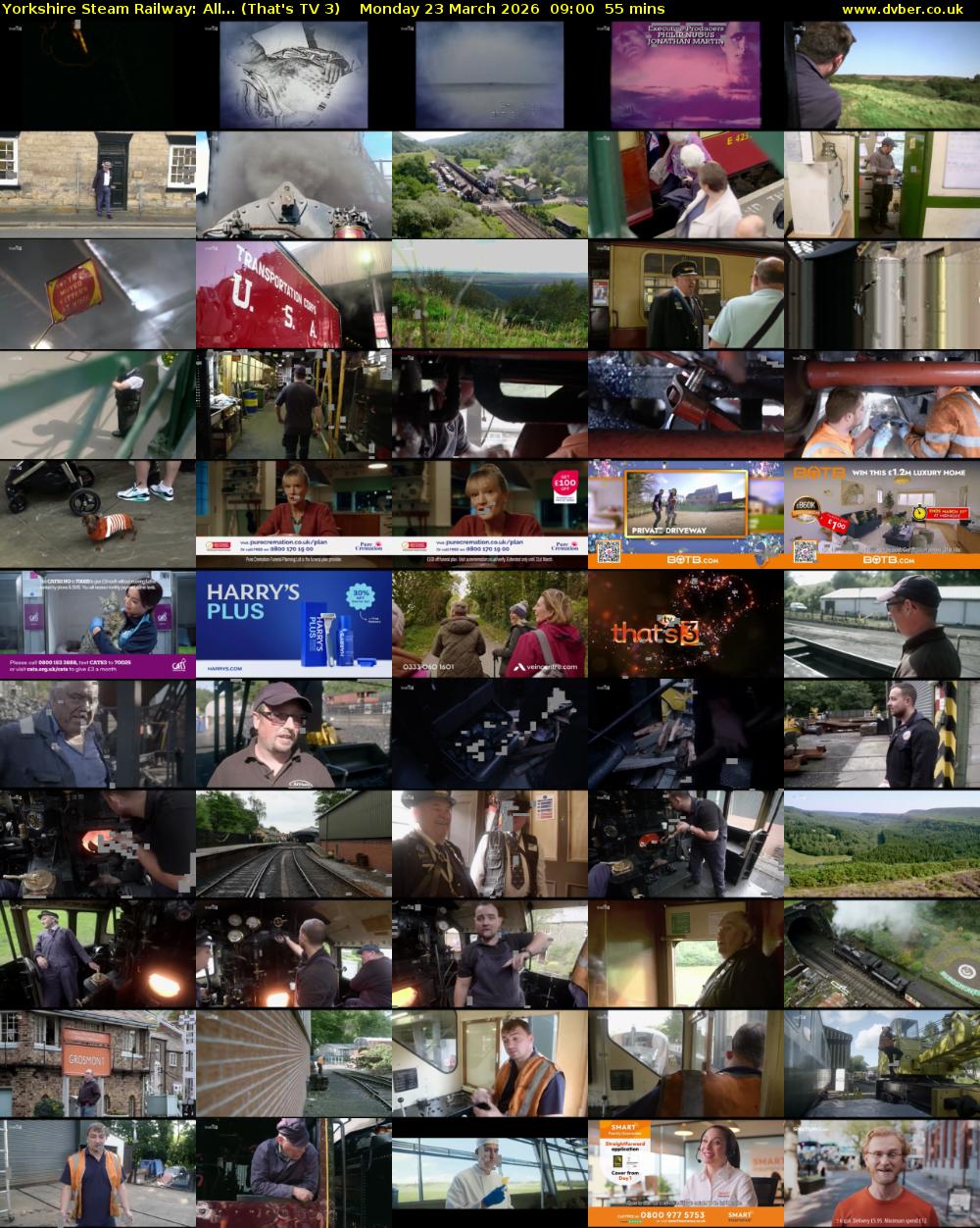 Yorkshire Steam Railway: All... (That's TV 3) Monday 23 March 2026 09:00 - 09:55