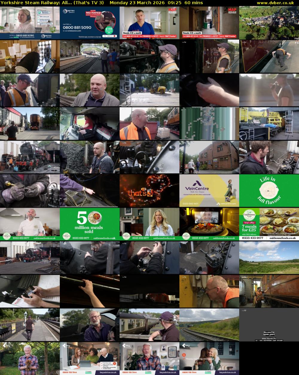 Yorkshire Steam Railway: All... (That's TV 3) Monday 23 March 2026 09:25 - 10:25
