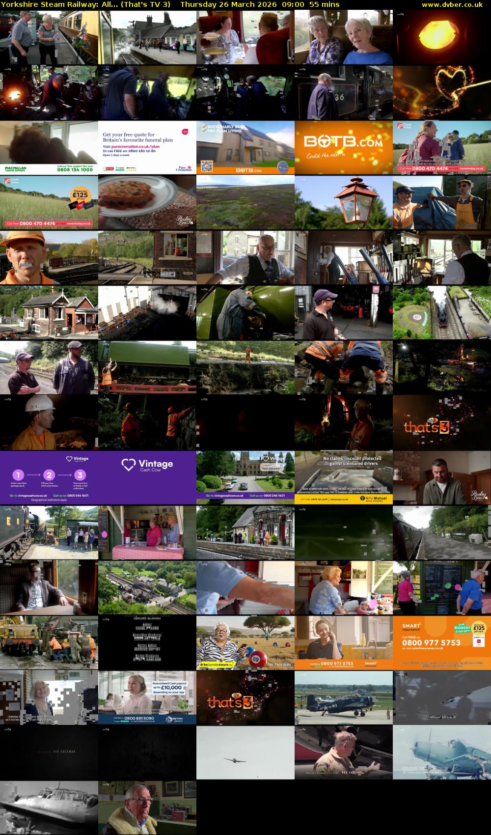 Yorkshire Steam Railway: All... (That's TV 3) Thursday 26 March 2026 09:00 - 09:55