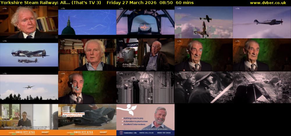 Yorkshire Steam Railway: All... (That's TV 3) Friday 27 March 2026 08:50 - 09:50