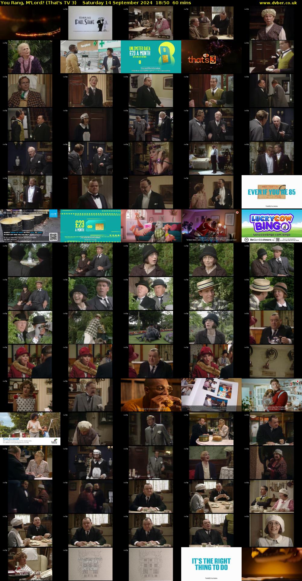 You Rang, M'Lord? (That's TV 3) Saturday 14 September 2024 18:50 - 19:50