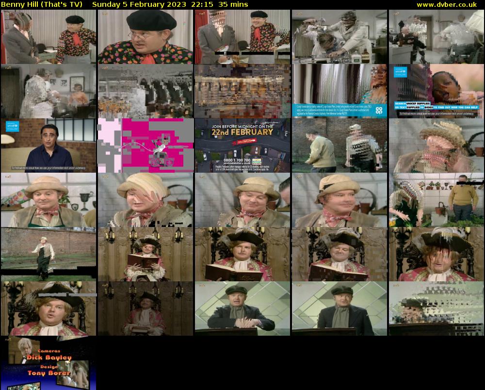 Benny Hill (That's TV) Sunday 5 February 2023 22:15 - 22:50