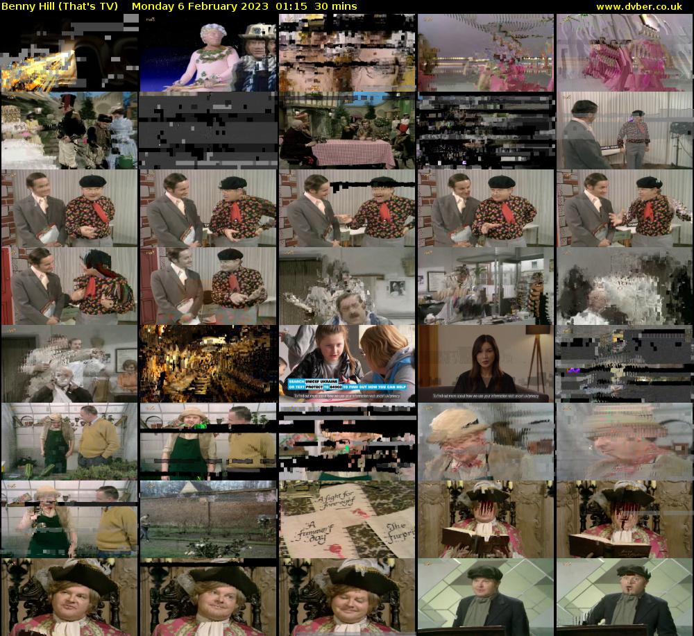 Benny Hill (That's TV) Monday 6 February 2023 01:15 - 01:45