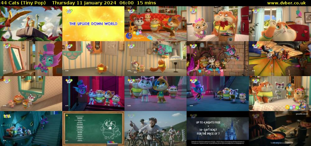 44 Cats (Tiny Pop) Thursday 11 January 2024 06:00 - 06:15