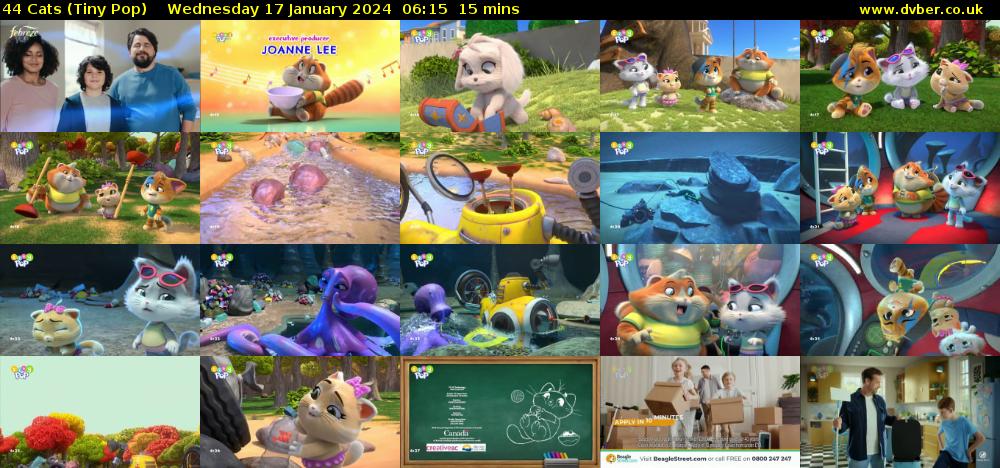 44 Cats (Tiny Pop) Wednesday 17 January 2024 06:15 - 06:30