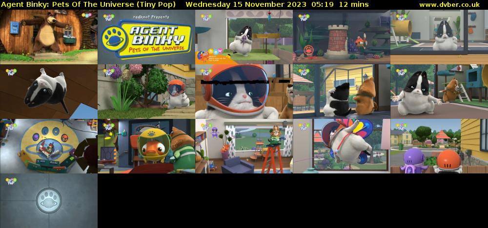 Agent Binky: Pets Of The Universe (Tiny Pop) Wednesday 15 November 2023 05:19 - 05:31
