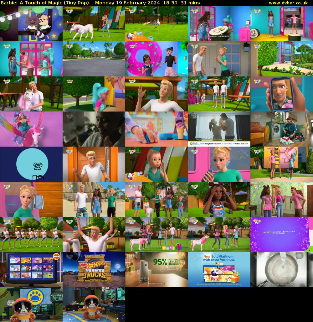Barbie: A Touch of Magic (Tiny Pop) Monday 19 February 2024 18:30 - 19:01