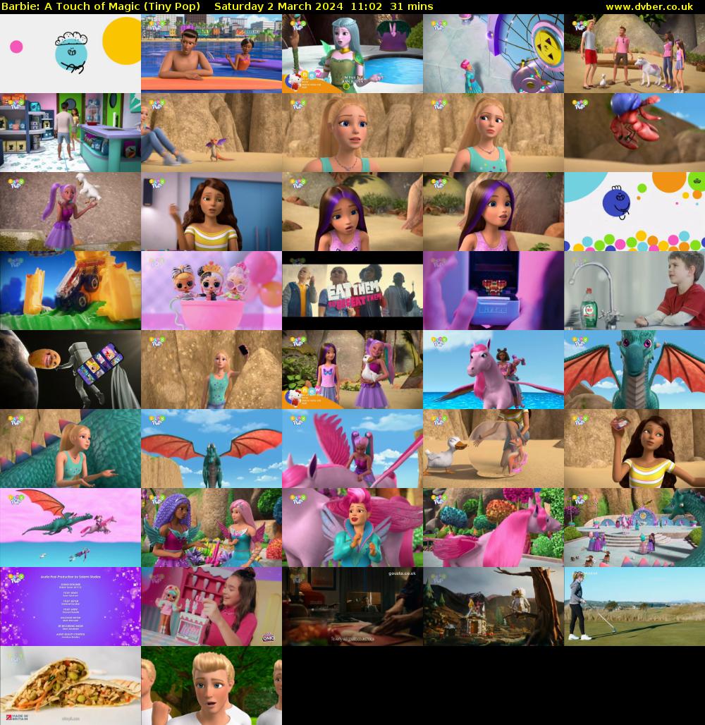 Barbie: A Touch of Magic (Tiny Pop) Saturday 2 March 2024 11:02 - 11:33