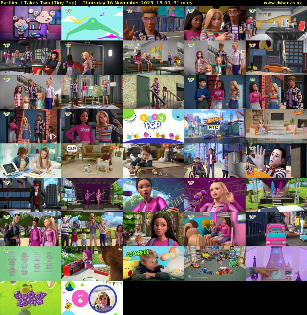 Barbie: It Takes Two (Tiny Pop) Thursday 16 November 2023 18:00 - 18:31