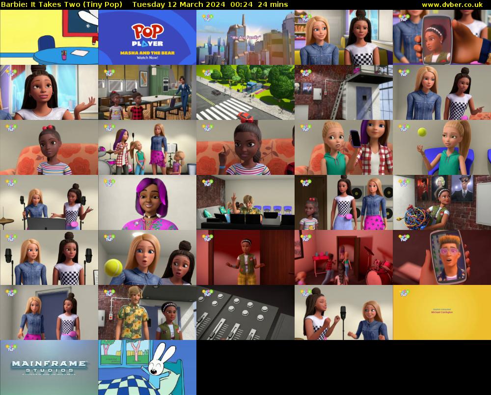 Barbie: It Takes Two (Tiny Pop) Tuesday 12 March 2024 00:24 - 00:48