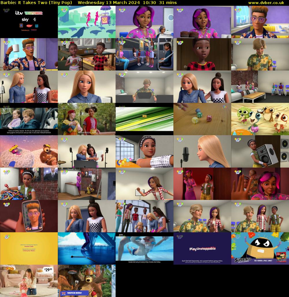 Barbie: It Takes Two (Tiny Pop) Wednesday 13 March 2024 10:30 - 11:01