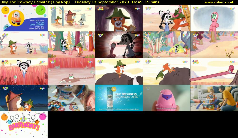 Billy The Cowboy Hamster (Tiny Pop) Tuesday 12 September 2023 16:45 - 17:00