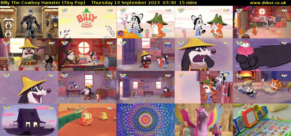 Billy The Cowboy Hamster (Tiny Pop) Thursday 14 September 2023 07:30 - 07:45