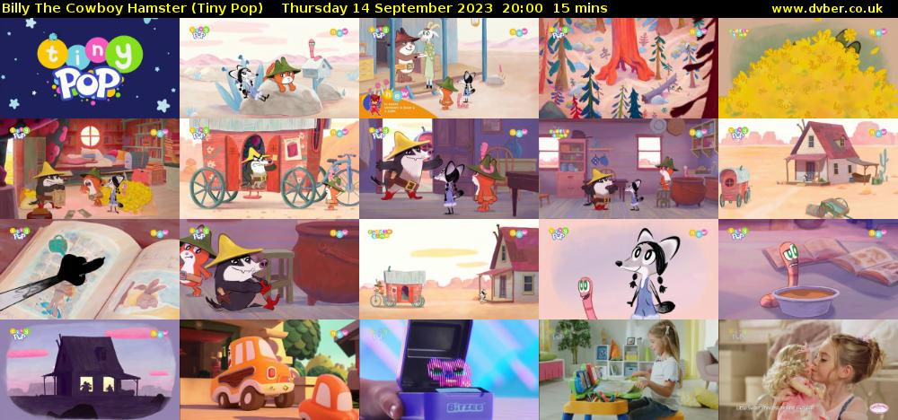 Billy The Cowboy Hamster (Tiny Pop) Thursday 14 September 2023 20:00 - 20:15