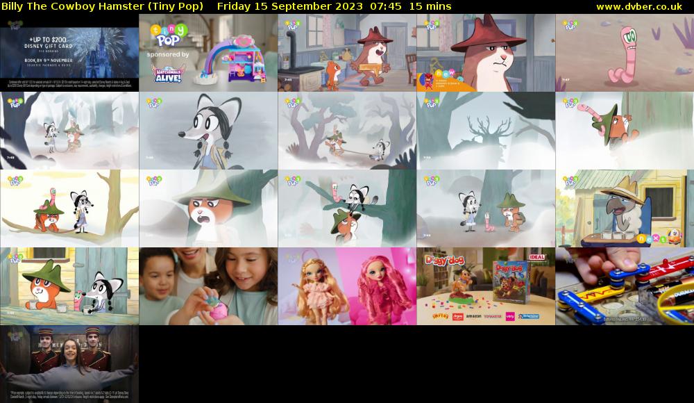 Billy The Cowboy Hamster (Tiny Pop) Friday 15 September 2023 07:45 - 08:00