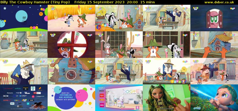 Billy The Cowboy Hamster (Tiny Pop) Friday 15 September 2023 20:00 - 20:15