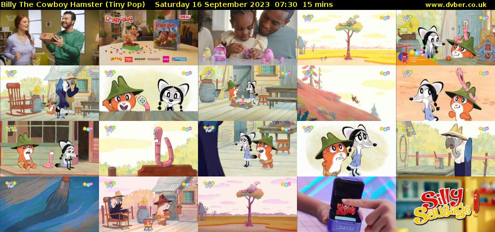Billy The Cowboy Hamster (Tiny Pop) Saturday 16 September 2023 07:30 - 07:45