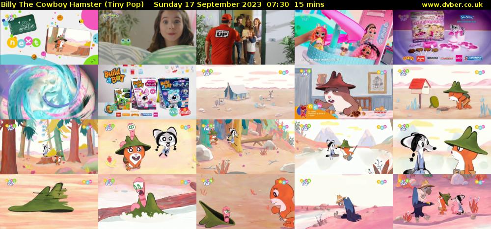 Billy The Cowboy Hamster (Tiny Pop) Sunday 17 September 2023 07:30 - 07:45