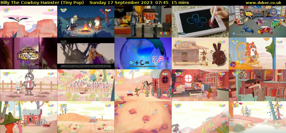 Billy The Cowboy Hamster (Tiny Pop) Sunday 17 September 2023 07:45 - 08:00