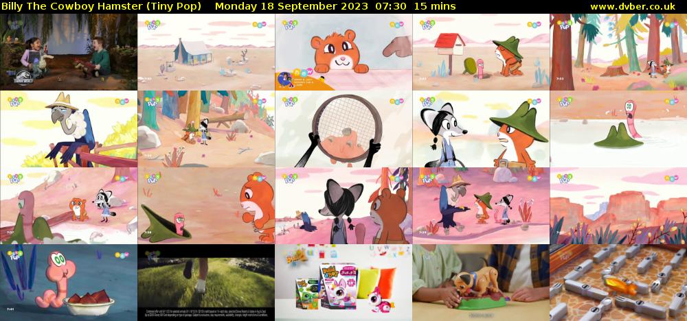 Billy The Cowboy Hamster (Tiny Pop) Monday 18 September 2023 07:30 - 07:45