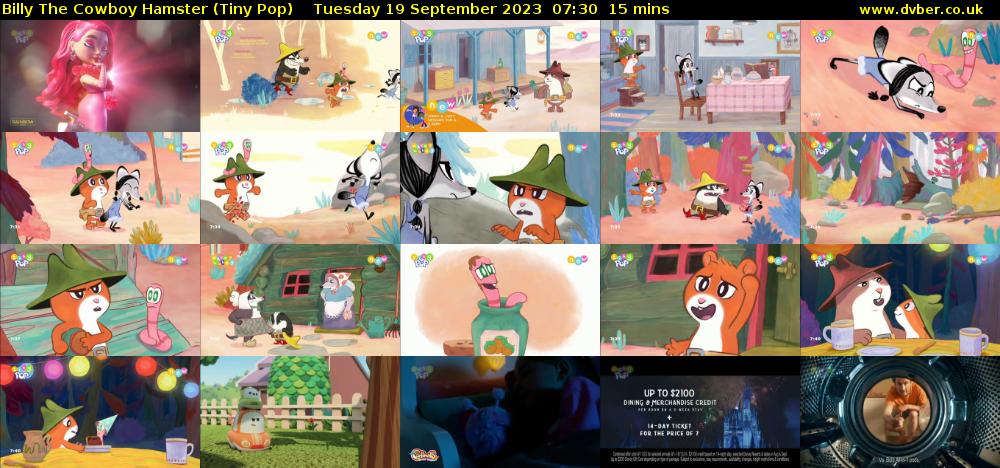 Billy The Cowboy Hamster (Tiny Pop) Tuesday 19 September 2023 07:30 - 07:45
