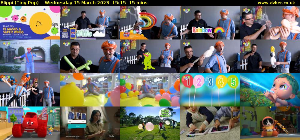 Blippi (Tiny Pop) Wednesday 15 March 2023 15:15 - 15:30