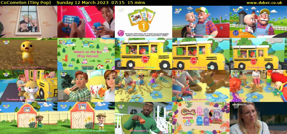 CoComelon (Tiny Pop) Sunday 12 March 2023 07:15 - 07:30