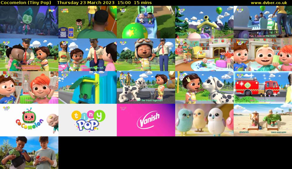 CoComelon (Tiny Pop) Thursday 23 March 2023 15:00 - 15:15