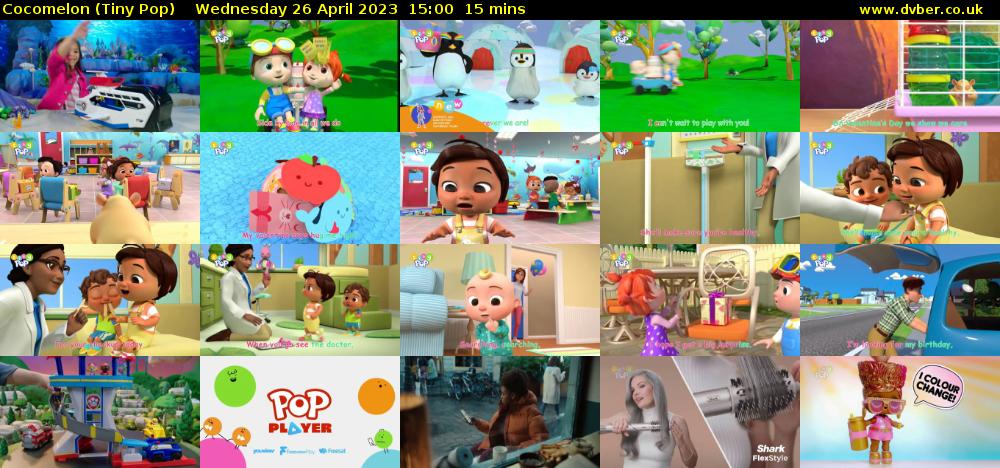 CoComelon (Tiny Pop) Wednesday 26 April 2023 15:00 - 15:15