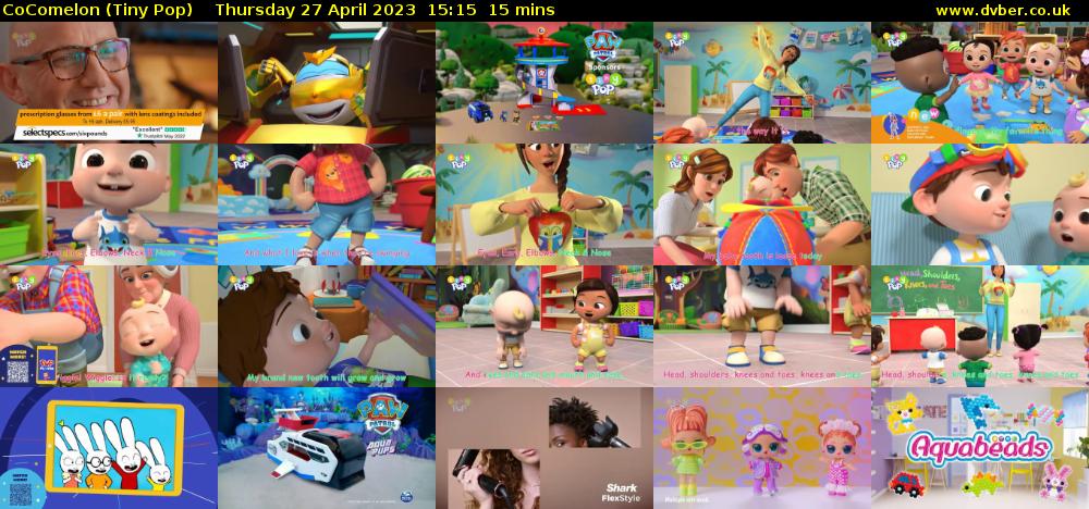 CoComelon (Tiny Pop) Thursday 27 April 2023 15:15 - 15:30