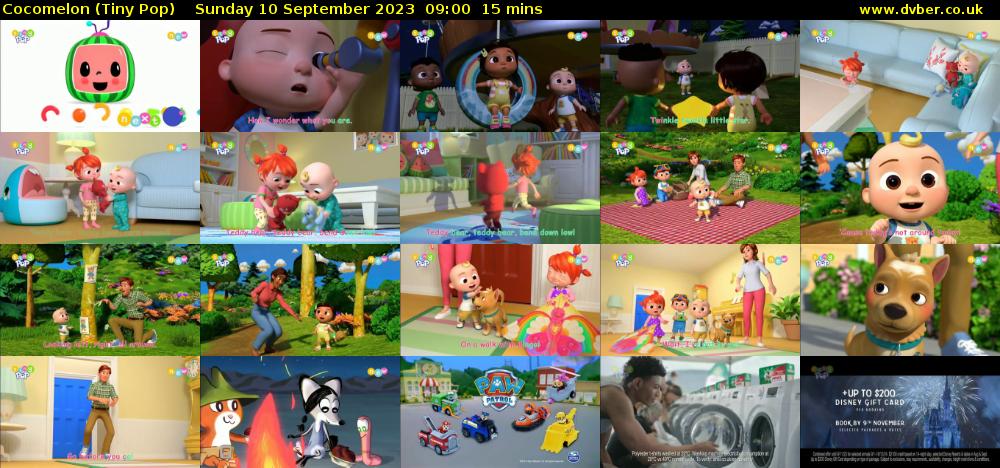 CoComelon (Tiny Pop) Sunday 10 September 2023 09:00 - 09:15