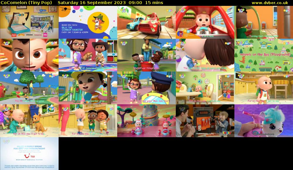 CoComelon (Tiny Pop) Saturday 16 September 2023 09:00 - 09:15