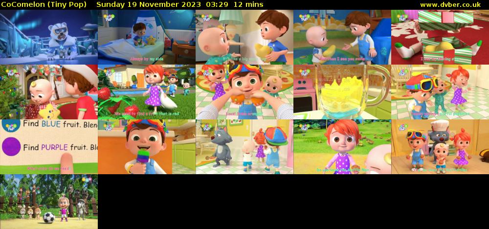 CoComelon (Tiny Pop) Sunday 19 November 2023 03:29 - 03:41