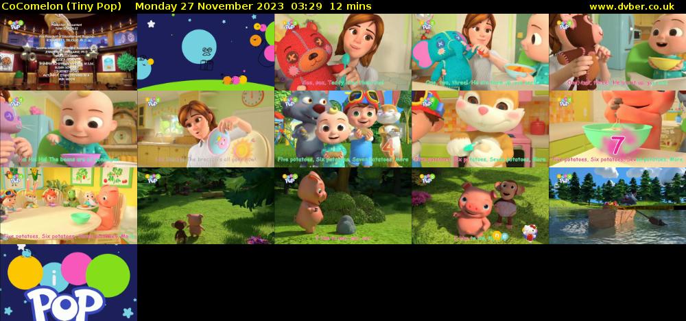 CoComelon (Tiny Pop) Monday 27 November 2023 03:29 - 03:41