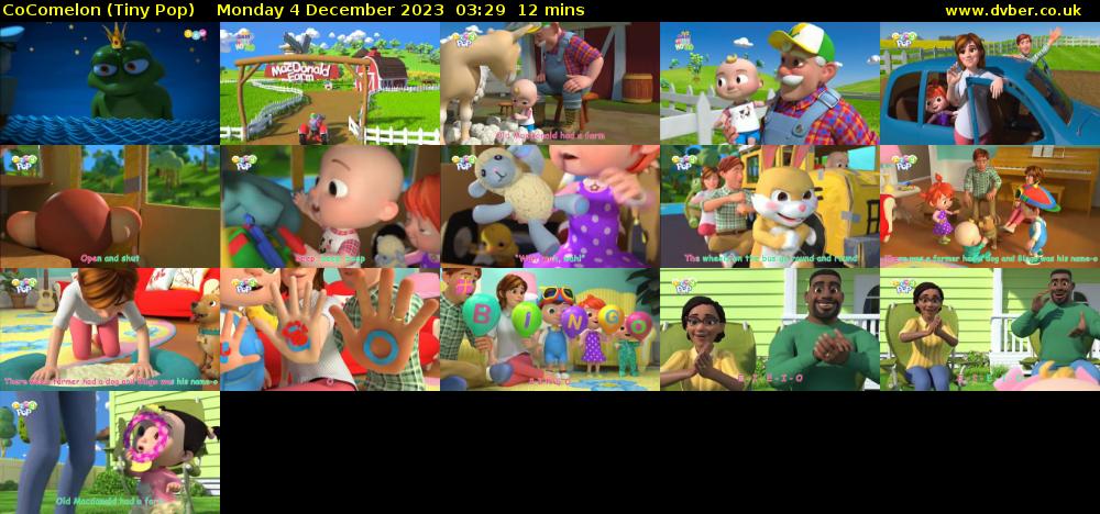 CoComelon (Tiny Pop) Monday 4 December 2023 03:29 - 03:41