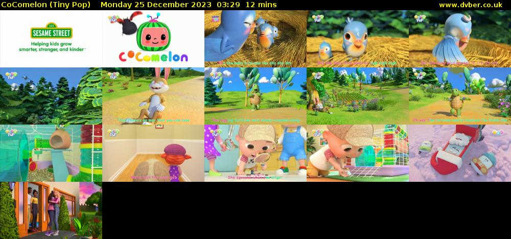 CoComelon (Tiny Pop) Monday 25 December 2023 03:29 - 03:41