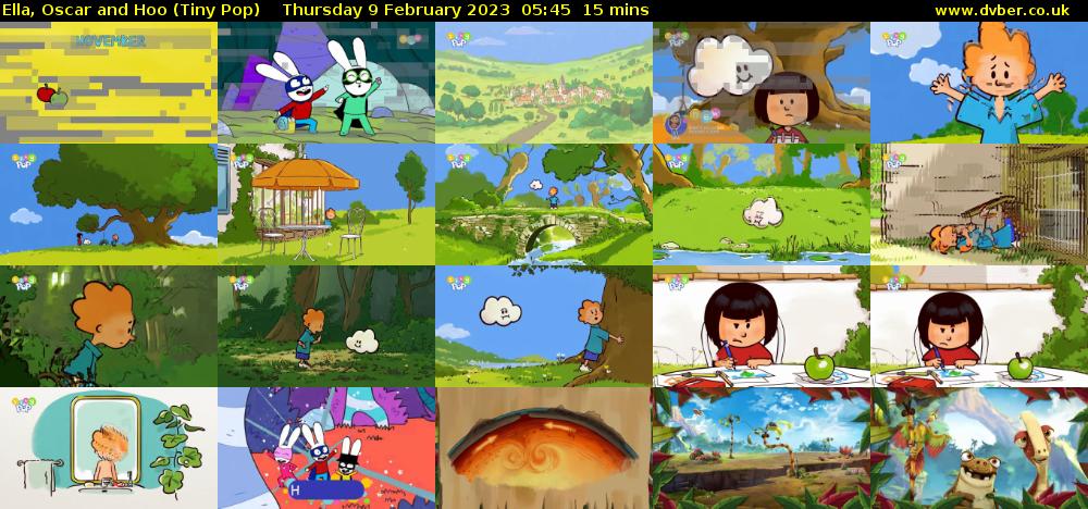 Ella, Oscar and Hoo (Tiny Pop) Thursday 9 February 2023 05:45 - 06:00