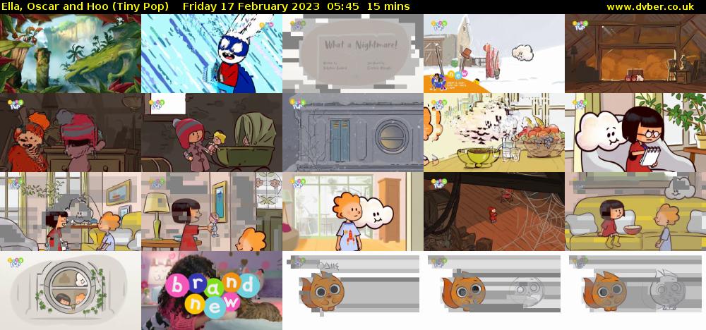 Ella, Oscar and Hoo (Tiny Pop) Friday 17 February 2023 05:45 - 06:00