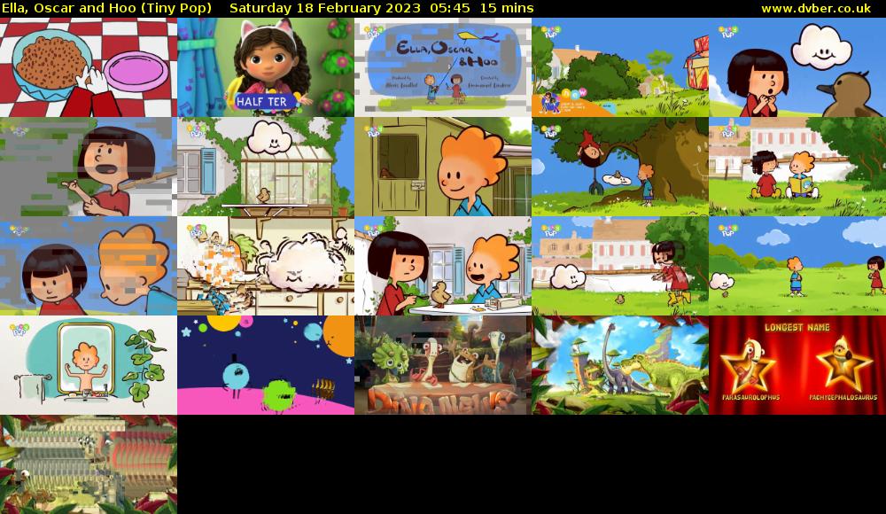 Ella, Oscar and Hoo (Tiny Pop) Saturday 18 February 2023 05:45 - 06:00