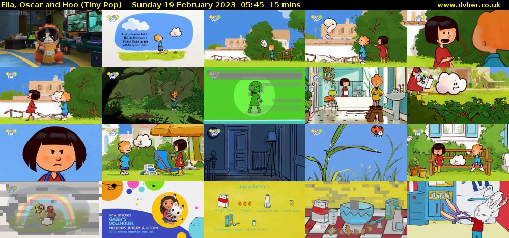 Ella, Oscar and Hoo (Tiny Pop) Sunday 19 February 2023 05:45 - 06:00